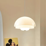 Modern Milk White Layered Glass Pendant Light Art Deco Droplet Ceiling Lamp