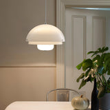 Modern Milk White Layered Glass Pendant Light Art Deco Droplet Ceiling Lamp