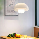 Modern Milk White Layered Glass Pendant Light Art Deco Droplet Ceiling Lamp