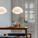 Modern Milk White Layered Glass Pendant Light Art Deco Droplet Ceiling Lamp