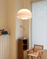 Modern Milk White Layered Glass Pendant Light Art Deco Droplet Ceiling Lamp