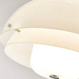 Modern Milk White Layered Glass Pendant Light Art Deco Droplet Ceiling Lamp