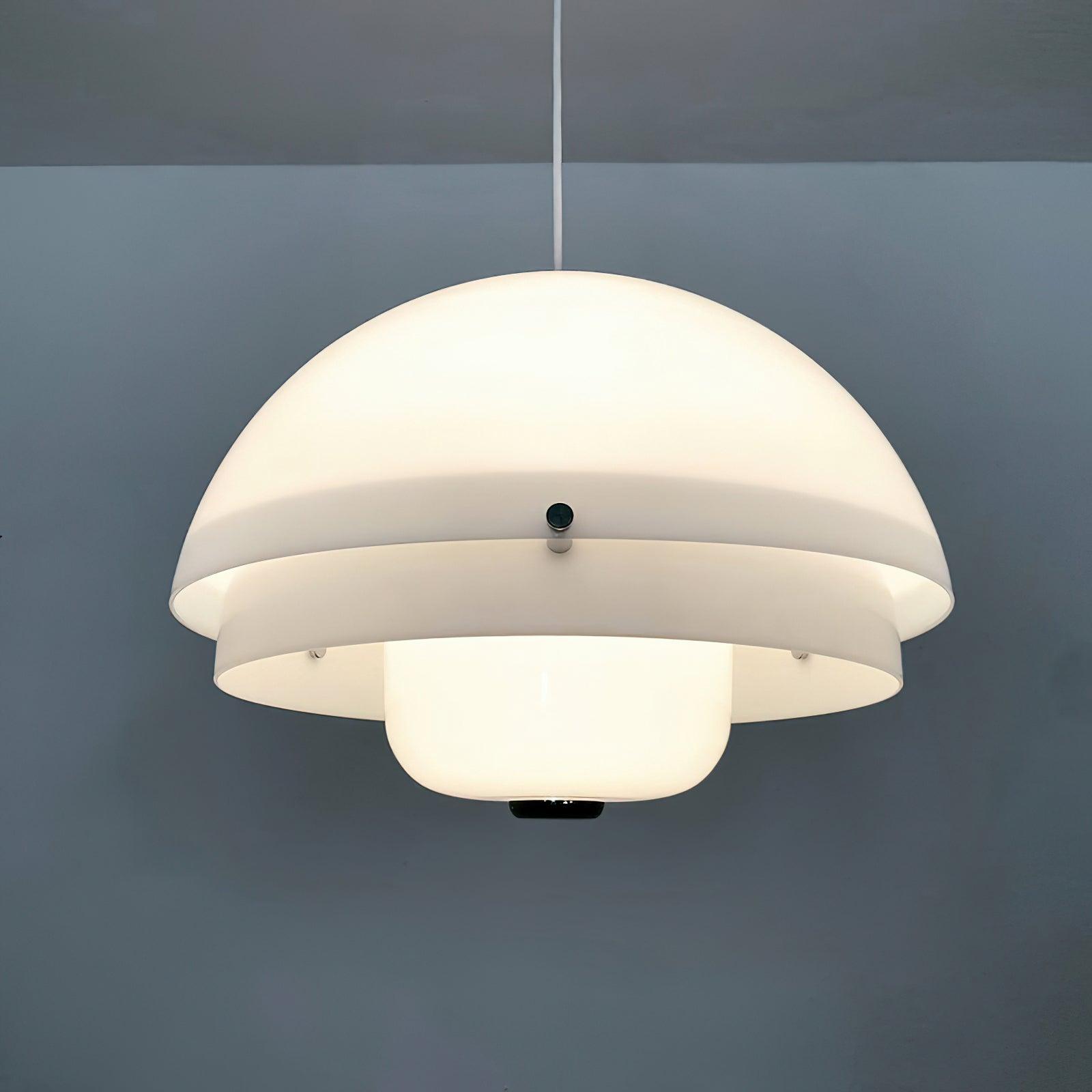 Modern Milk White Layered Glass Pendant Light Art Deco Droplet Ceiling Lamp