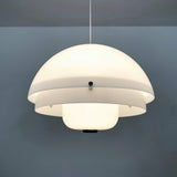Modern Milk White Layered Glass Pendant Light Art Deco Droplet Ceiling Lamp