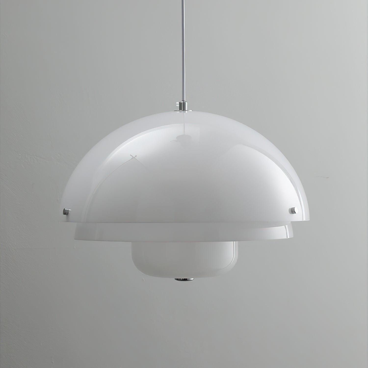 Modern Milk White Layered Glass Pendant Light Art Deco Droplet Ceiling Lamp