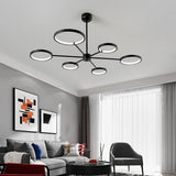 Modern Mini Sputnik LED Chandelier Metal and Silica Gel Flush Mount Ceiling Light for Living Room Bedroom