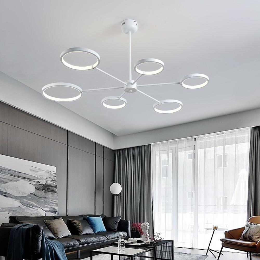 Modern Mini Sputnik LED Chandelier Metal and Silica Gel Flush Mount Ceiling Light for Living Room Bedroom