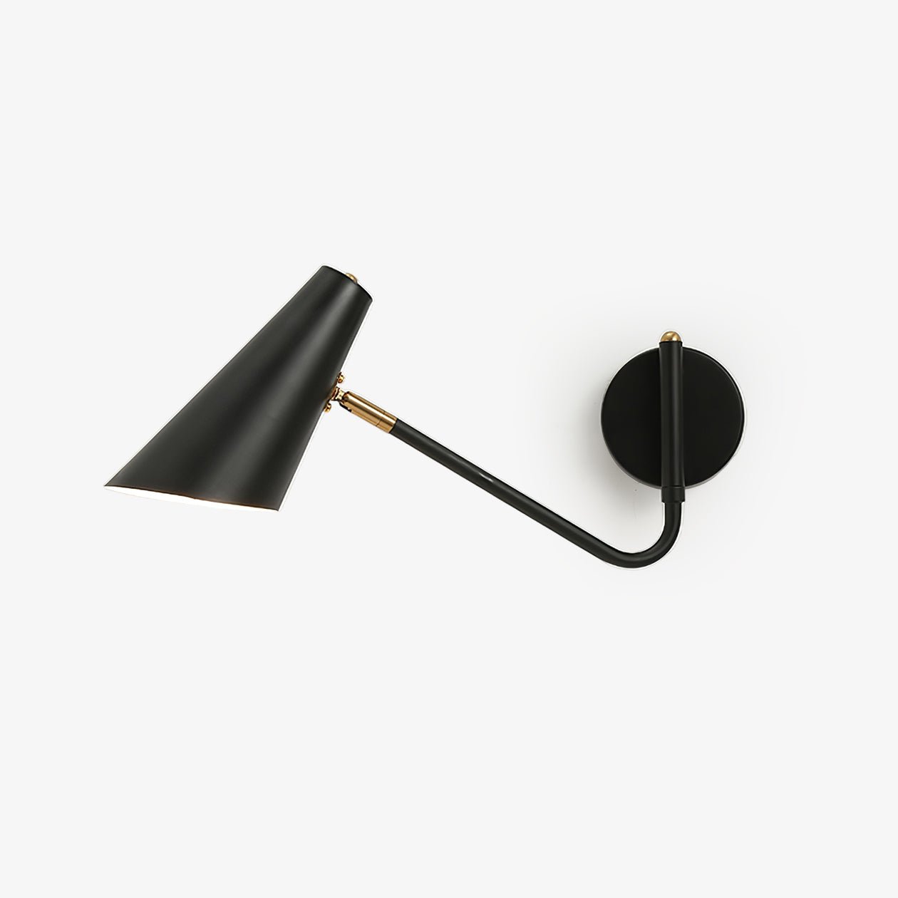 Modern Minimalist Adjustable Arm Wall Sconce with Conical Shade for Indoor Lighting