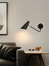 Modern Minimalist Adjustable Arm Wall Sconce with Conical Shade for Indoor Lighting