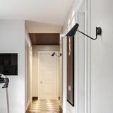 Modern Minimalist Adjustable Arm Wall Sconce with Conical Shade for Indoor Lighting