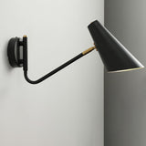 Modern Minimalist Adjustable Arm Wall Sconce with Conical Shade for Indoor Lighting