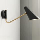 Modern Minimalist Adjustable Arm Wall Sconce with Conical Shade for Indoor Lighting