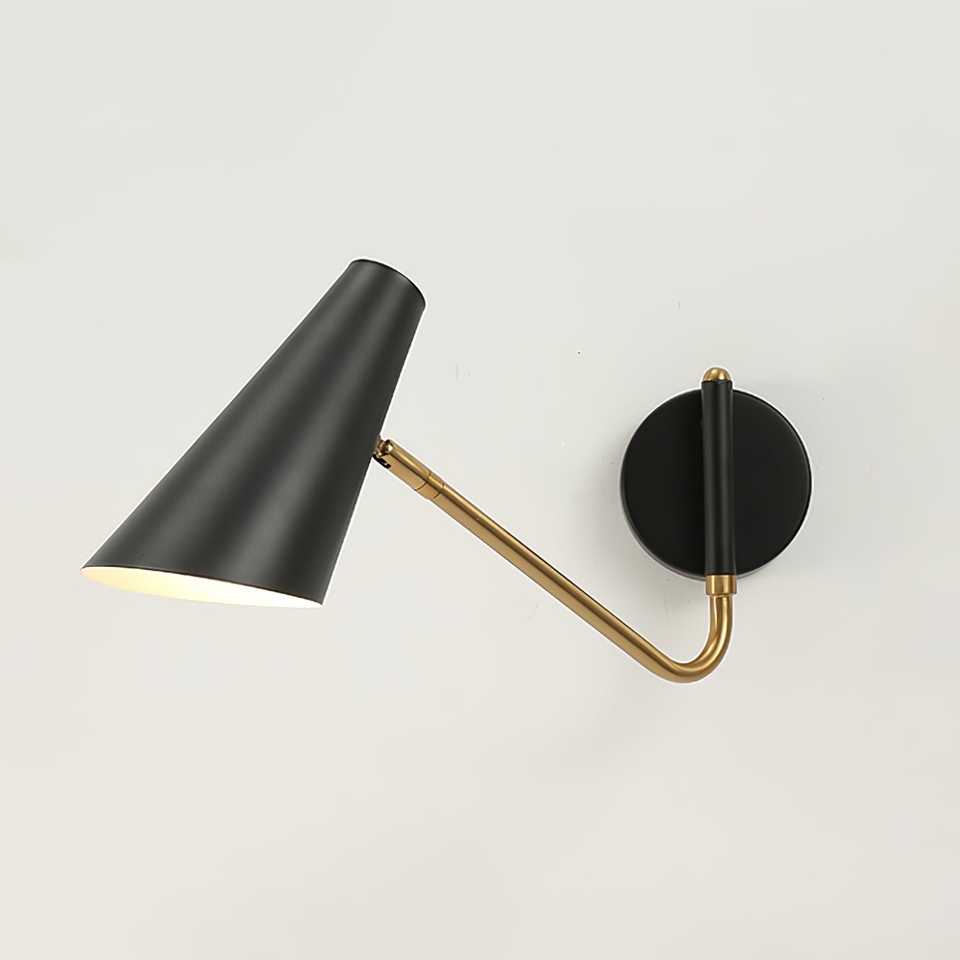 Modern Minimalist Adjustable Arm Wall Sconce with Conical Shade for Indoor Lighting