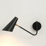 Modern Minimalist Adjustable Arm Wall Sconce with Conical Shade for Indoor Lighting
