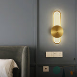Modern Minimalist Allen LED Wall Sconce in Brass Finish Set of 2