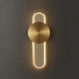 Modern Minimalist Allen LED Wall Sconce in Brass Finish Set of 2