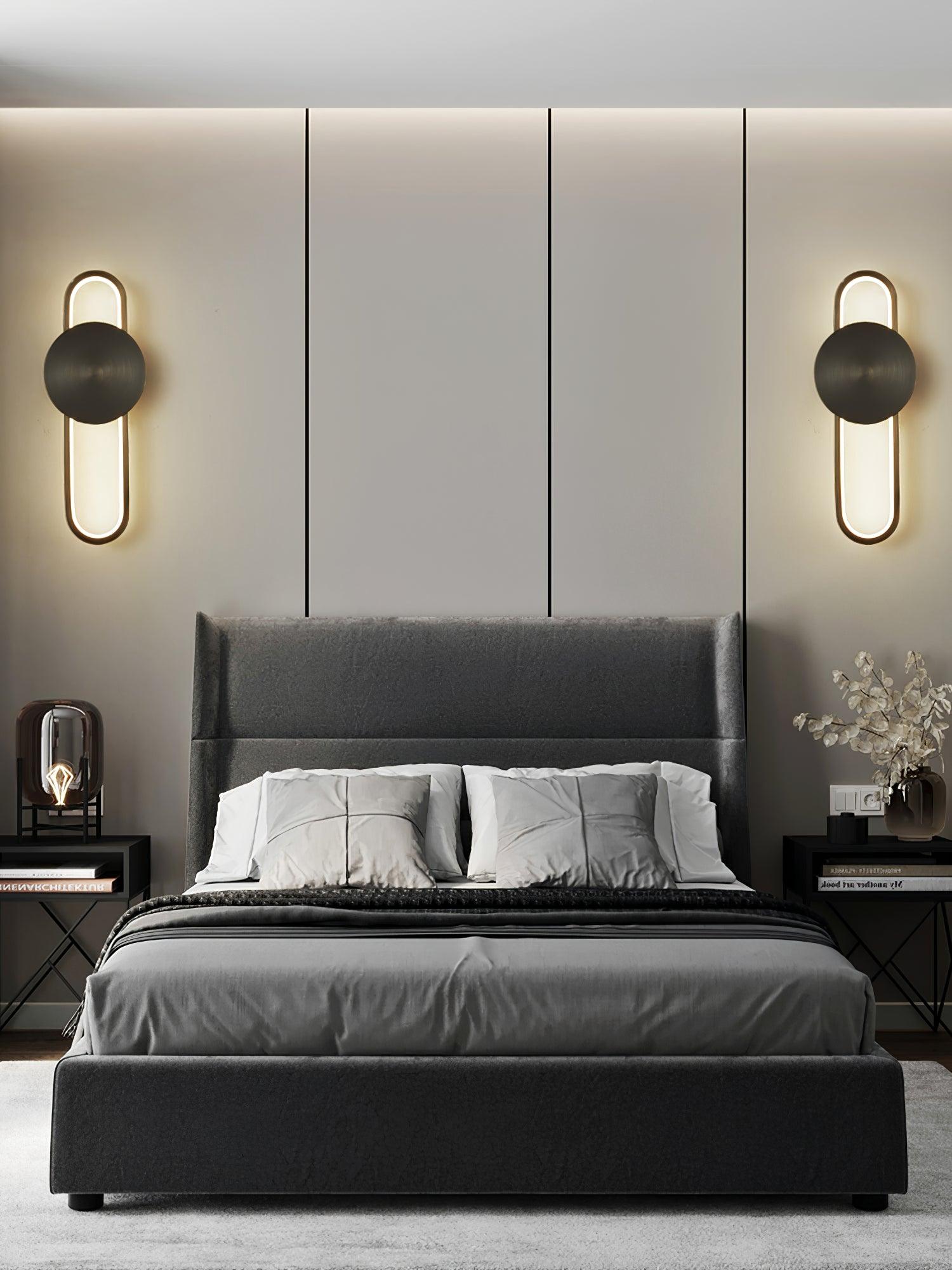 Modern Minimalist Allen LED Wall Sconce in Brass Finish Set of 2
