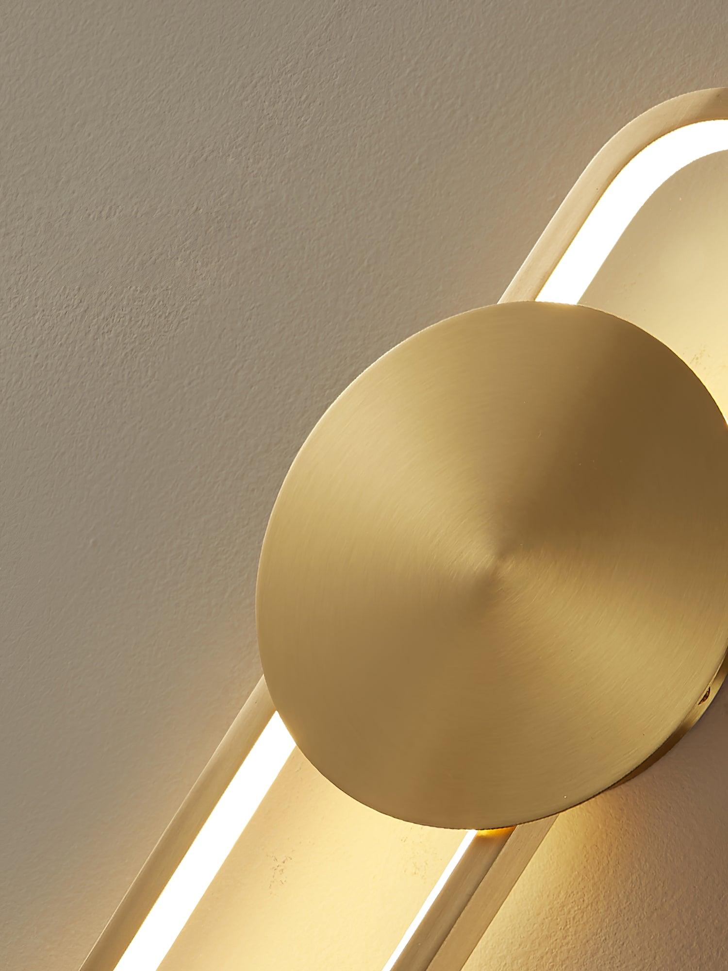 Modern Minimalist Allen LED Wall Sconce in Brass Finish Set of 2