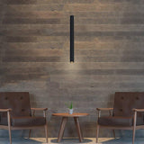 Modern Minimalist Black Cylindrical LED Pendant Light Adjustable Aluminum Stick Hanging Lamp