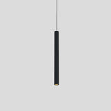 Modern Minimalist Black Cylindrical LED Pendant Light Adjustable Aluminum Stick Hanging Lamp