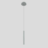 Modern Minimalist Black Cylindrical LED Pendant Light Adjustable Aluminum Stick Hanging Lamp