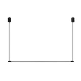 Modern Minimalist Black LED Linear Chandelier Stepless Dimming Nordic Pendant Light for Dining Room