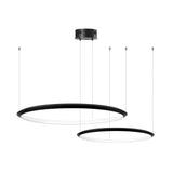 Modern Minimalist Black LED Ring Pendant Light with Adjustable Hanging Cord