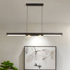 Modern Minimalist Black Linear LED Pendant Light Rectangle Strip Hanging Ceiling Fixture
