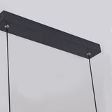 Modern Minimalist Black Linear LED Pendant Light Rectangle Strip Hanging Ceiling Fixture