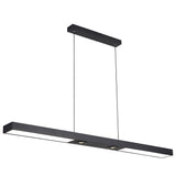 Modern Minimalist Black Linear LED Pendant Light Rectangle Strip Hanging Ceiling Fixture