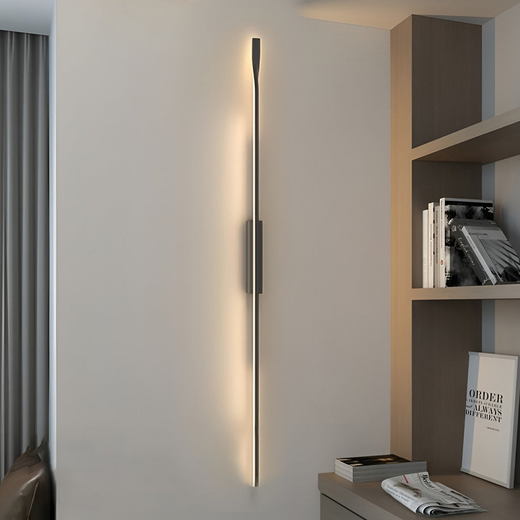 Modern Minimalist Black Linear LED Wall Sconce Nordic Strip Indoor Light Fixture