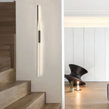 Modern Minimalist Black Linear LED Wall Sconce Nordic Strip Indoor Light Fixture