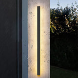Modern Minimalist Black Outdoor LED Wall Sconce IP65 Waterproof Long Strip Porch Light