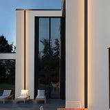 Modern Minimalist Black Outdoor LED Wall Sconce IP65 Waterproof Long Strip Porch Light
