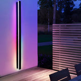Modern Minimalist Black Outdoor LED Wall Sconce IP65 Waterproof Long Strip Porch Light