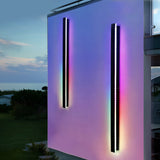 Modern Minimalist Black Outdoor LED Wall Sconce IP65 Waterproof Long Strip Porch Light