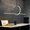 Modern Minimalist Black Ring LED Chandelier for Dining Room with 3 Step Dimming