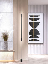 Modern Minimalist Black Slim Vertical LED Pendant Lamp for Contemporary Interiors