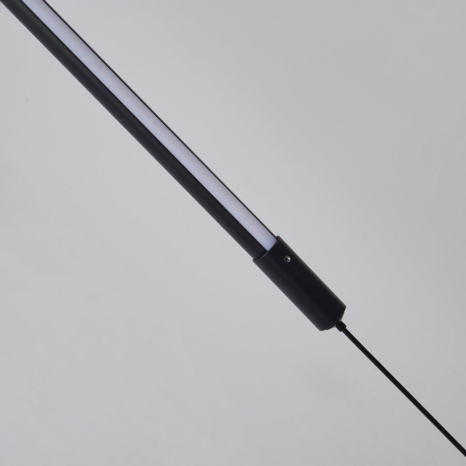Modern Minimalist Black Slim Vertical LED Pendant Lamp for Contemporary Interiors