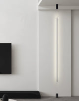 Modern Minimalist Black Slim Vertical LED Pendant Lamp for Contemporary Interiors
