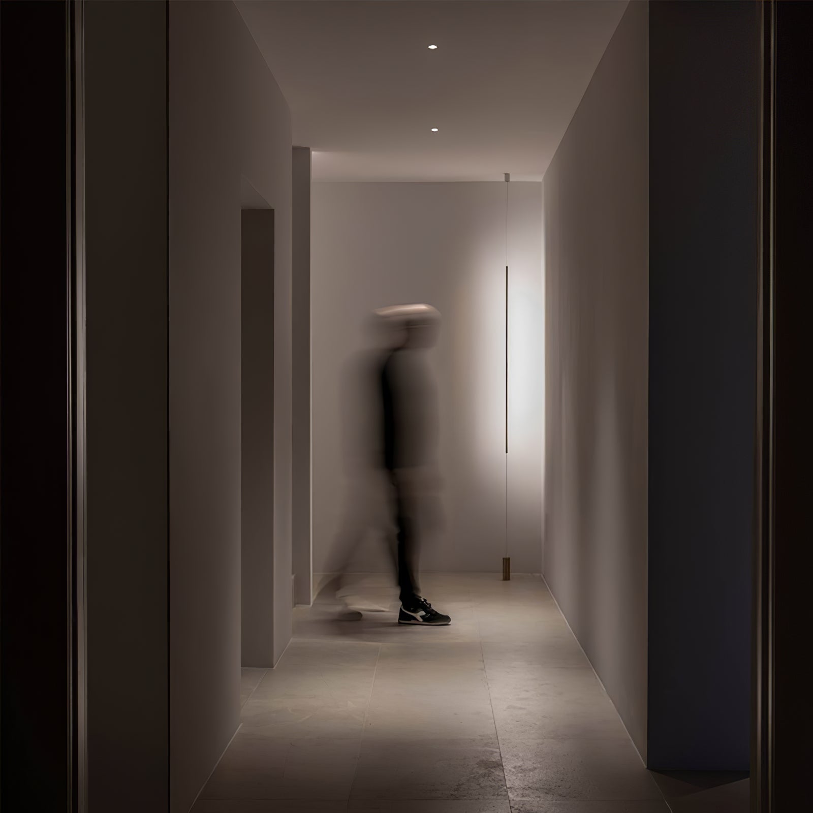 Modern Minimalist Black Slim Vertical LED Pendant Lamp for Contemporary Interiors