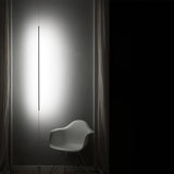 Modern Minimalist Black Slim Vertical LED Pendant Lamp for Contemporary Interiors