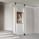 Modern Minimalist Black Slim Vertical LED Pendant Lamp for Contemporary Interiors