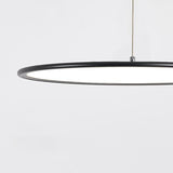 Modern Minimalist Circle Linear LED Pendant Light with Slender Wire Suspension