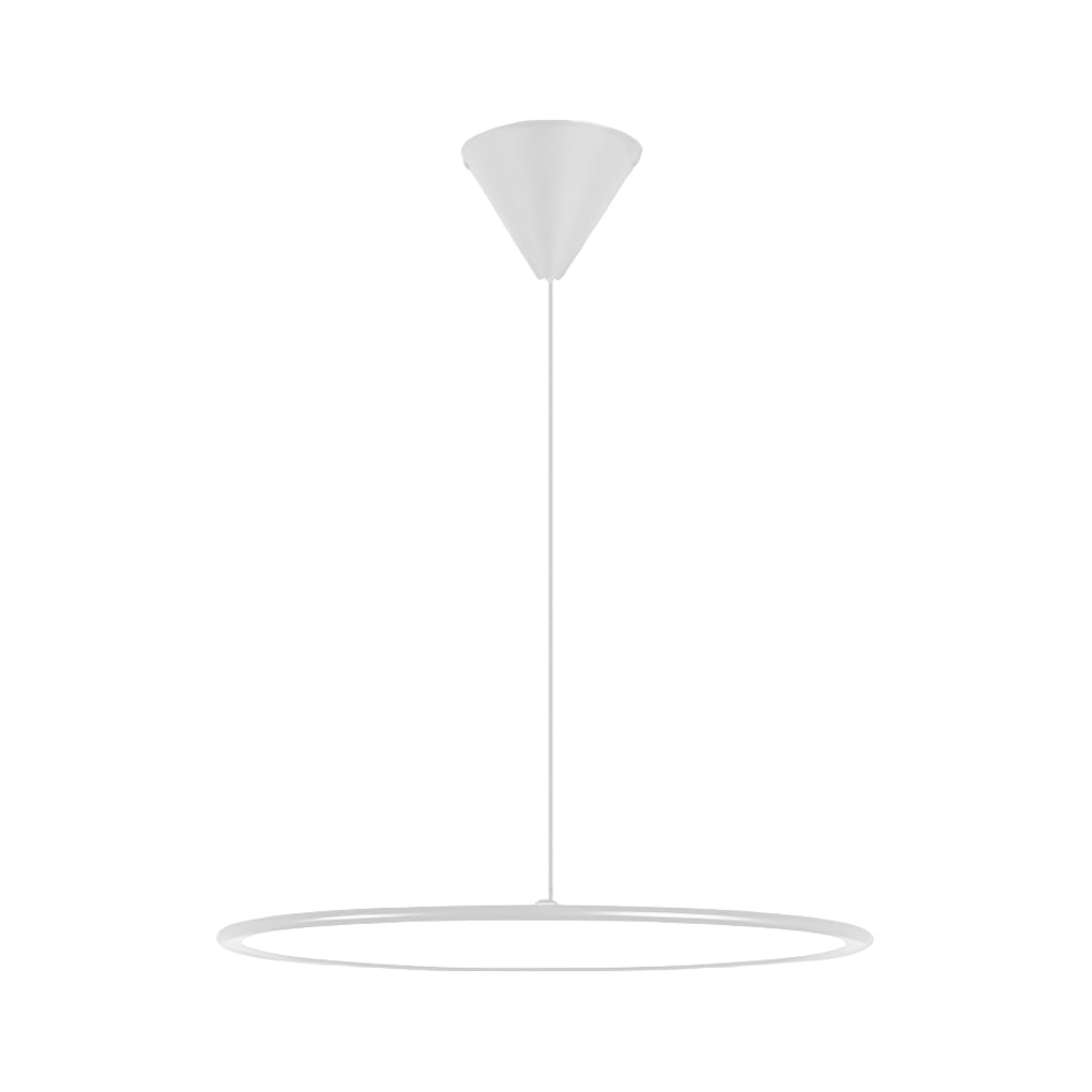 Modern Minimalist Circle Linear LED Pendant Light with Slender Wire Suspension