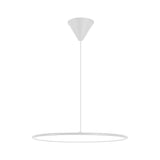 Modern Minimalist Circle Linear LED Pendant Light with Slender Wire Suspension