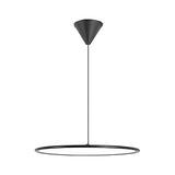 Modern Minimalist Circle Linear LED Pendant Light with Slender Wire Suspension