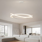 Modern Minimalist Circular Wave Ring LED Chandelier with Three Step Dimming Nordic Style Pendant Lighting