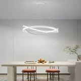 Modern Minimalist Circular Wave Ring LED Chandelier with Three Step Dimming Nordic Style Pendant Lighting