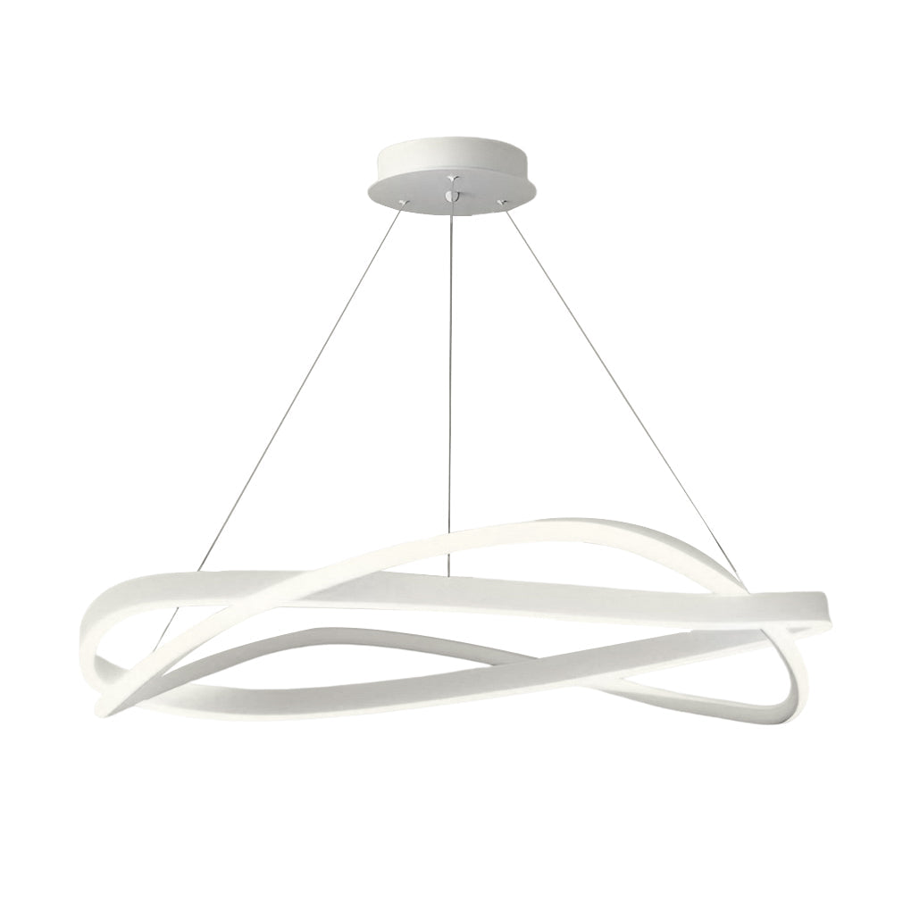 Modern Minimalist Circular Wave Ring LED Chandelier with Three Step Dimming Nordic Style Pendant Lighting